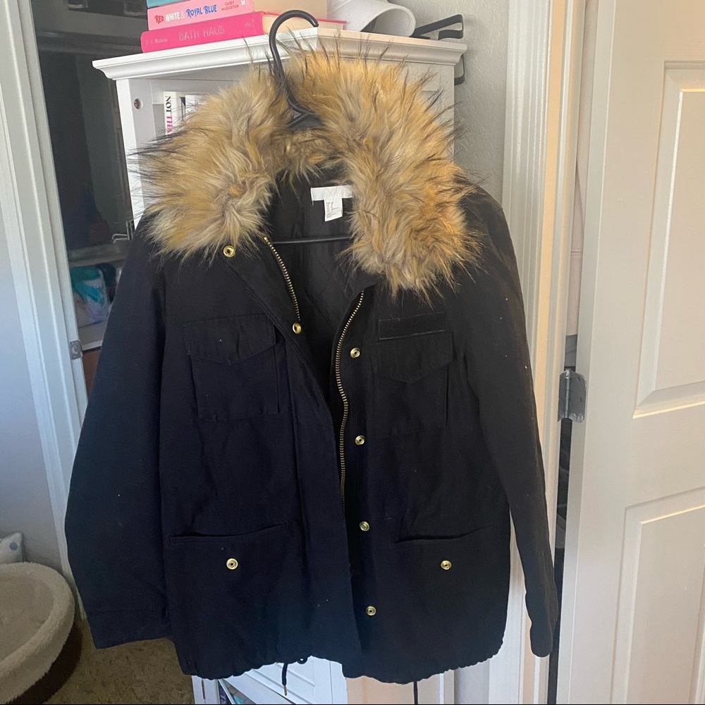 HM quilted fur coat